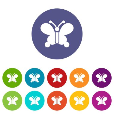 Kelebek kanat desenleri simgesi, basit tarzı