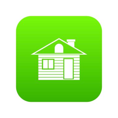 Ahşap günlük ev simgesini dijital yeşil