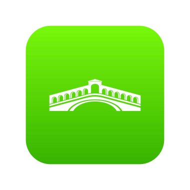 Rialto Köprüsü yeşil simge vektör