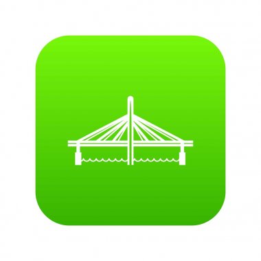 Millau Viyadüğü köprü yeşil simge vektör