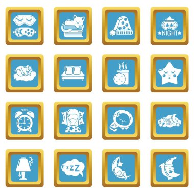 Simgeler uyku sapphirine kare vektör ayarla