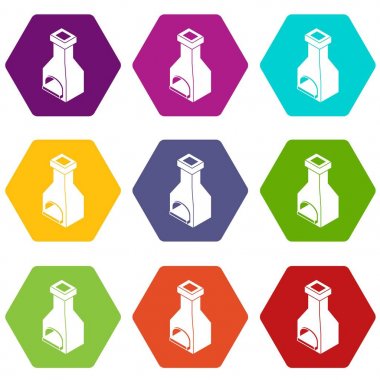 9 vektör eski fırın Icons set