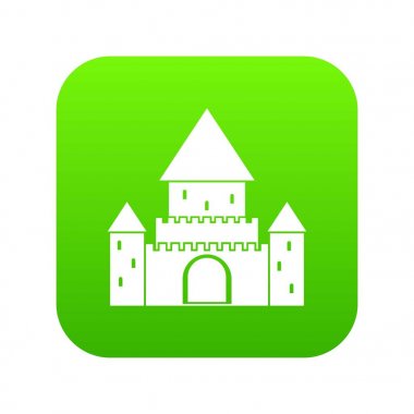 Chillon Castle, İsviçre simgesi dijital yeşil