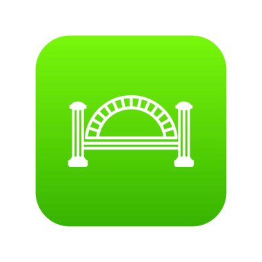 Metalik köprü yeşil simge vektör