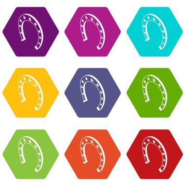 9 vektör at nalı Icons set