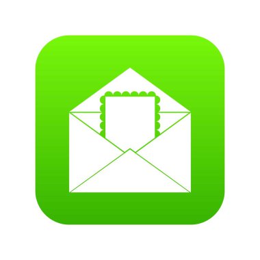 Kart simgesini dijital yeşil zarf