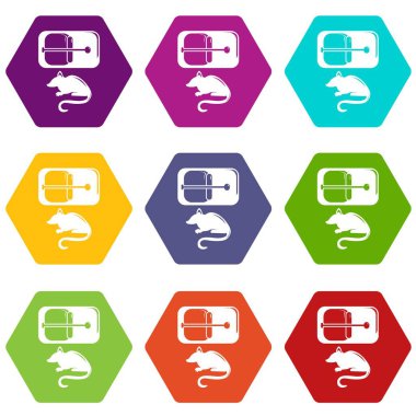 9 vektör fare kapanı Icons set