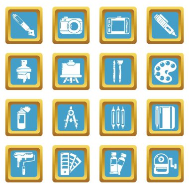 Tasarım ve çizim araçları simgeler sapphirine kare vektör ayarla