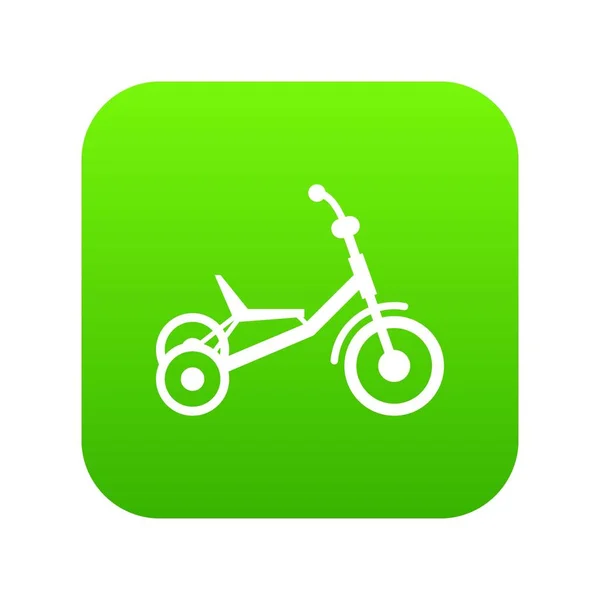 Tříkolka ikonu digitální zelená — Stockový vektor