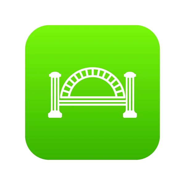 Metalliska bridge ikonen gröna vektor — Stock vektor