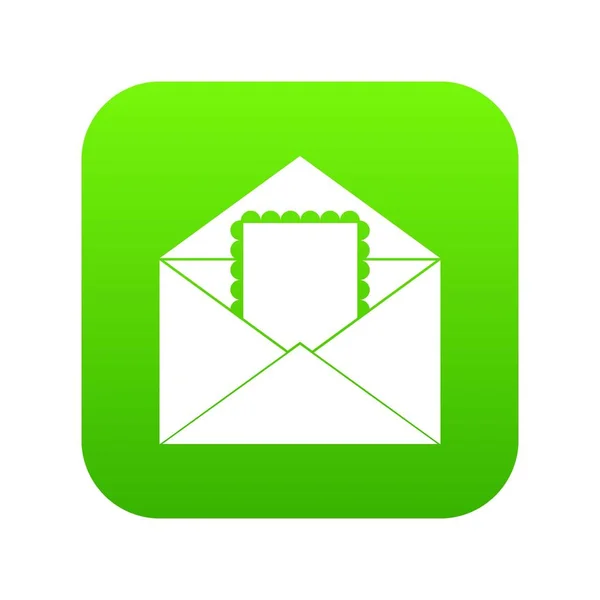 Конверт з значком картки цифровий зелений — стоковий вектор