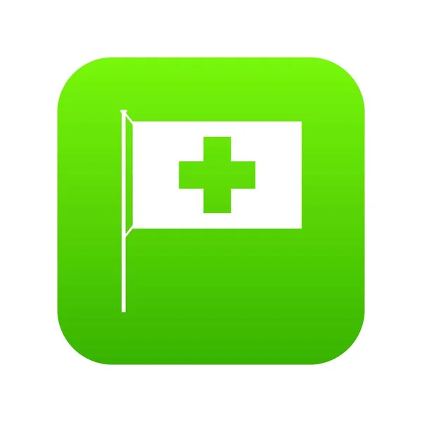Švýcarsko vlajka ikonu digitální zelená — Stockový vektor