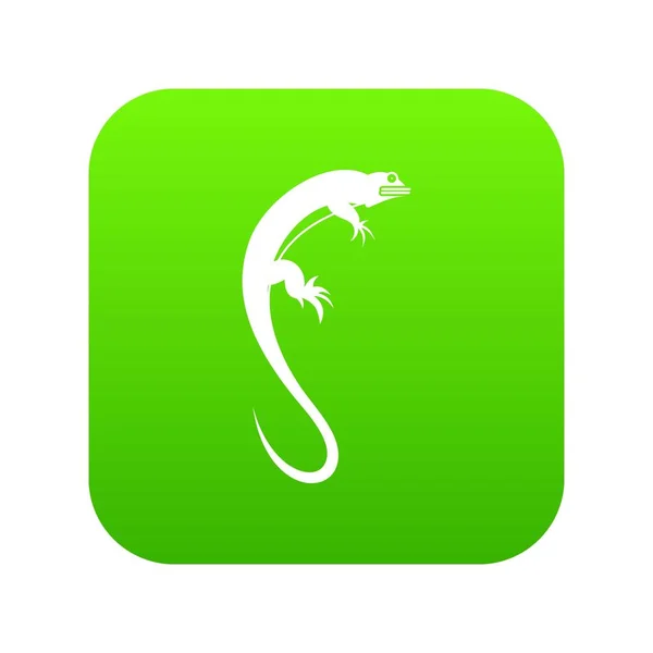 Digitální zelená ještěrka ikony — Stockový vektor