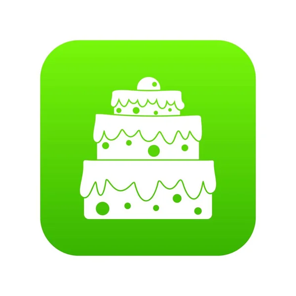 Stor tårta ikonen digital green — Stock vektor