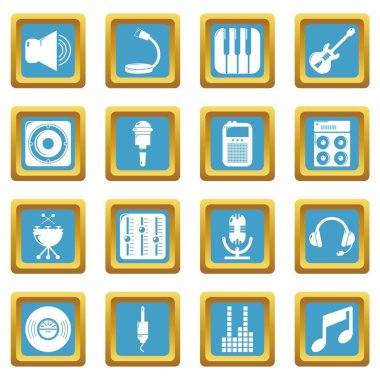 Studio simge simgeler kayıt sapphirine kare vektör ayarla