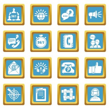 Çağrı Merkezi simgeler kümesi sapphirine kare vektör