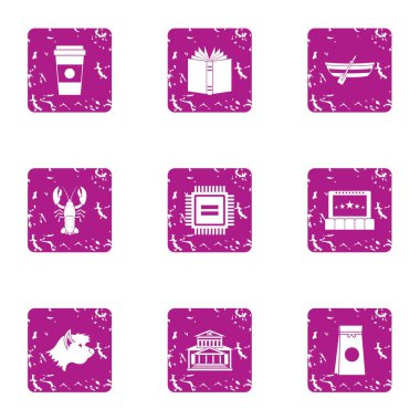 Dijital tedavi simgeler kümesi, grunge tarzı