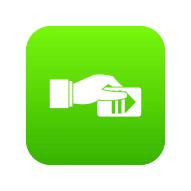 El ile otopark bilet simgesi dijital yeşil