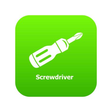 Screwdrive yeşil simge vektör