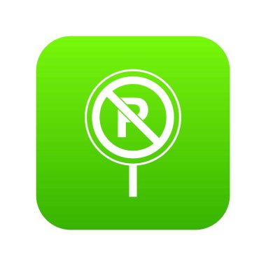 Hiçbir Park işareti simgesi dijital yeşil