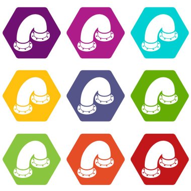 9 vektör boru Icons set