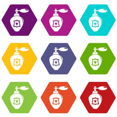 9 vektör parfüm Icons set