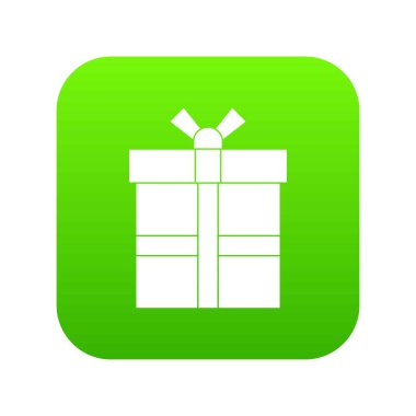 Hediye kutusu ile Şerit simge dijital yeşil