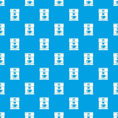 Kahve makinesi desen vektör kesintisiz mavi
