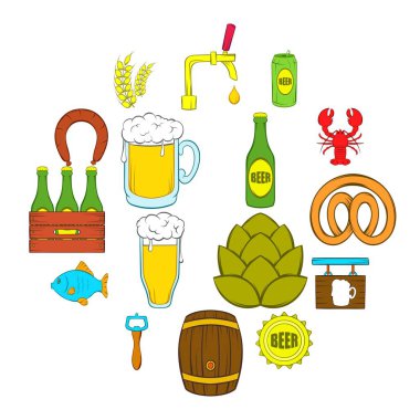 Bira Icons set, popüler sanat tarzı