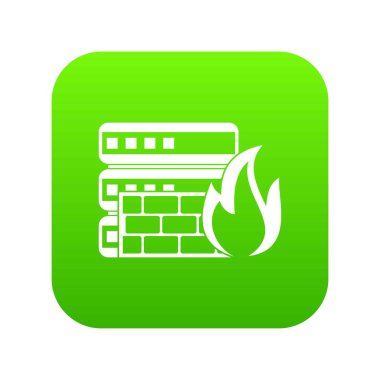 Veritabanı ve Güvenlik Duvarı simgesi dijital yeşil