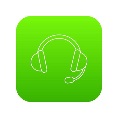 Kulaklık yeşil simge vektör