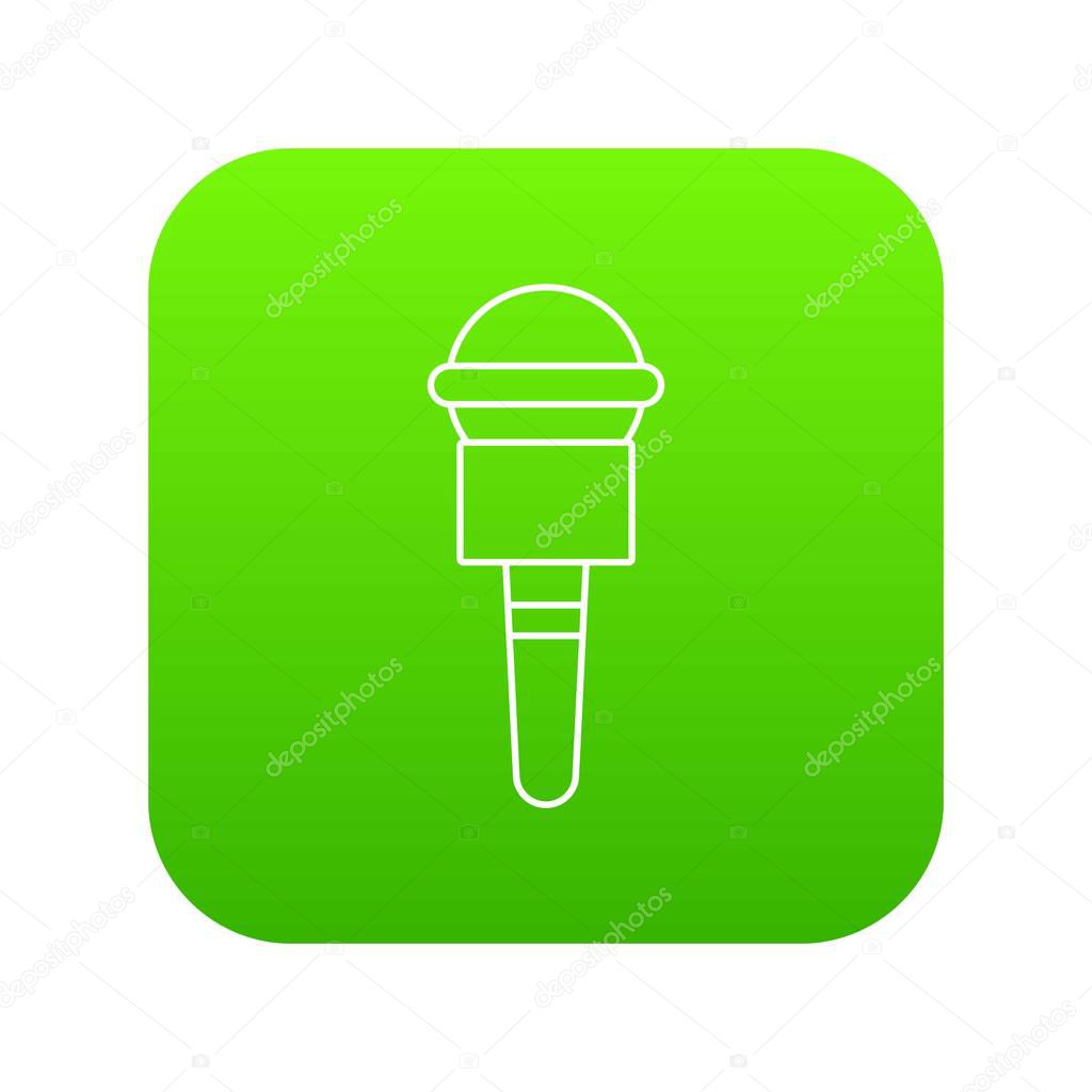 Microphone icon green vector