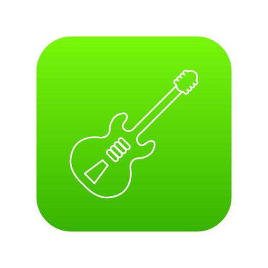 Elektro gitar yeşil simge vektör