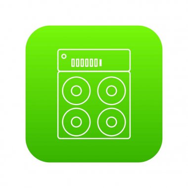 Hoparlör kutusu simgesi yeşil vektör