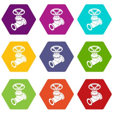 9 vektör gaz boru Icons set
