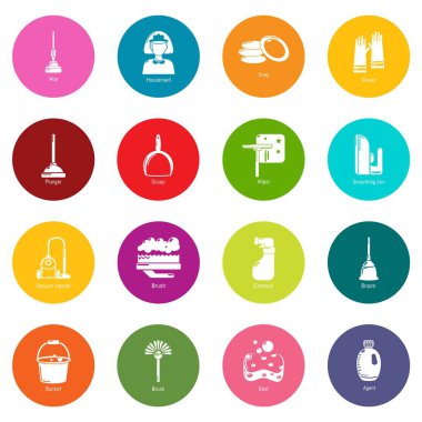 Renkli Daireler vektör araçları simgeleri temizleme ayarla