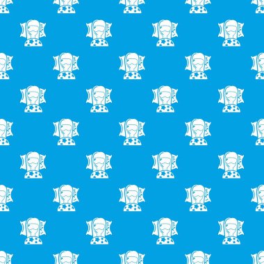 Uyuyan kadın desen vektör kesintisiz mavi