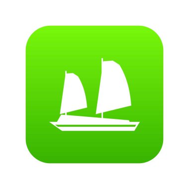 Vietnamca önemsiz tekne simgesi dijital yeşil