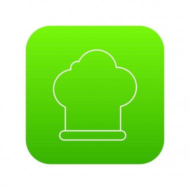 Chef şapka yeşil simge vektör