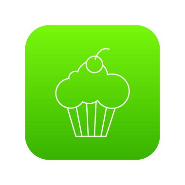 Tatlı kek yeşil simge vektör