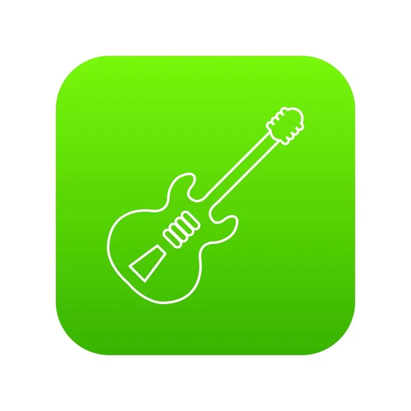 Chitarra elettrica icona vettoriale verde — Vettoriale Stock
