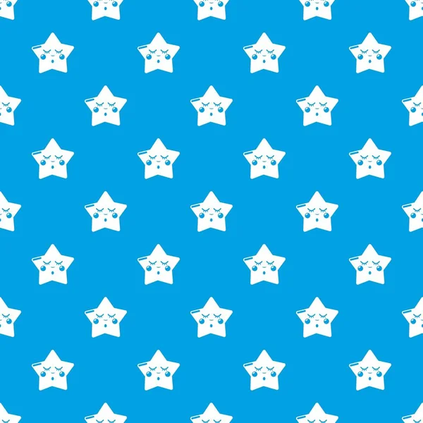 Schlafender Sternenmustervektor nahtlos blau — Stockvektor
