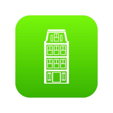 Hollanda evleri simgesi dijital yeşil