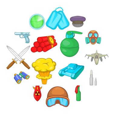 Savaş Icons set, karikatür tarzı