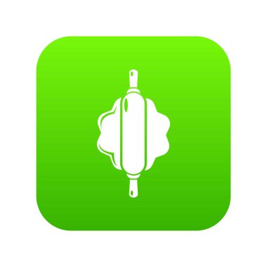 Hamur oklavayla yeşil simge vektör