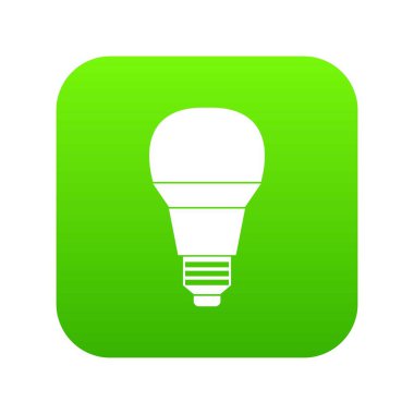 Parlayan Led ampul simgesi dijital yeşil