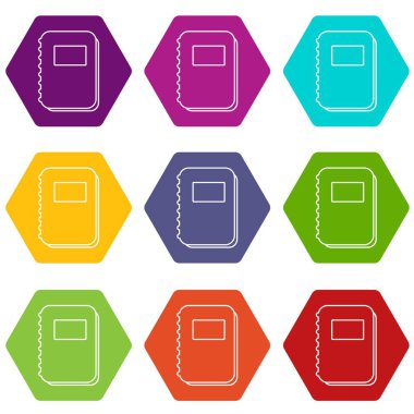 9 vektör defter Icons set