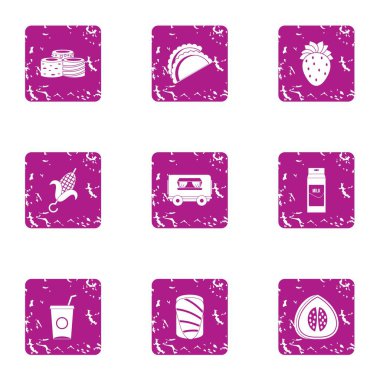 Gıda maddeleri simgeler kümesi, grunge tarzı