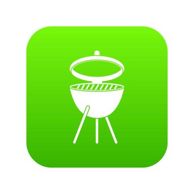 Barbekü simgesi dijital yeşil