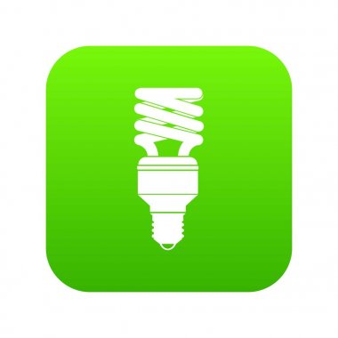 Dijital Yeşil tasarruflu ampul simgesi